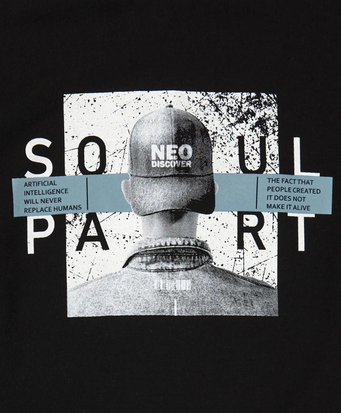 Лонгслив с принт черен за момче Button Blue