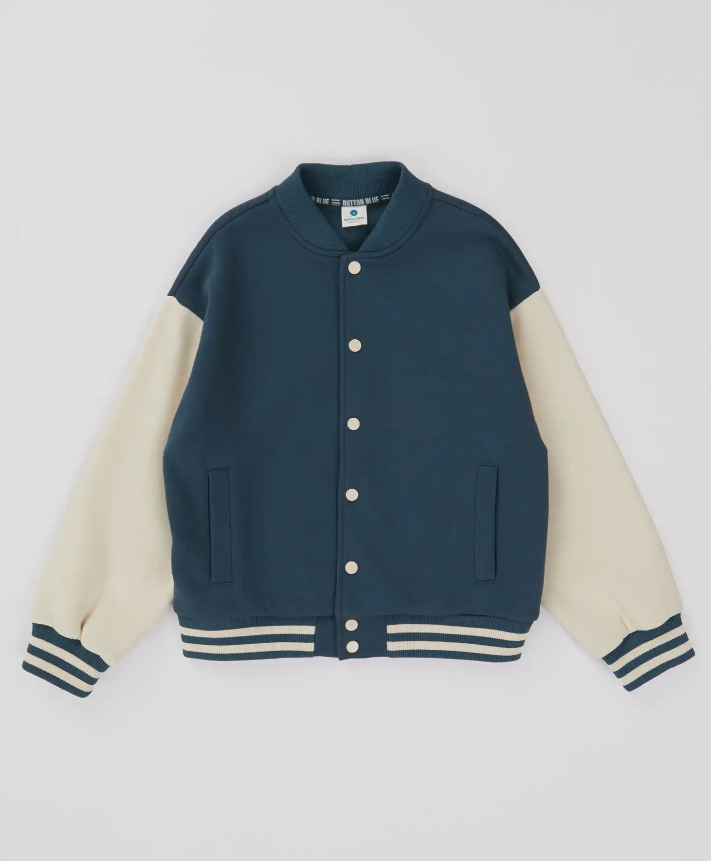 Бомбър подплатен с копчета светлосин детски Button Blue