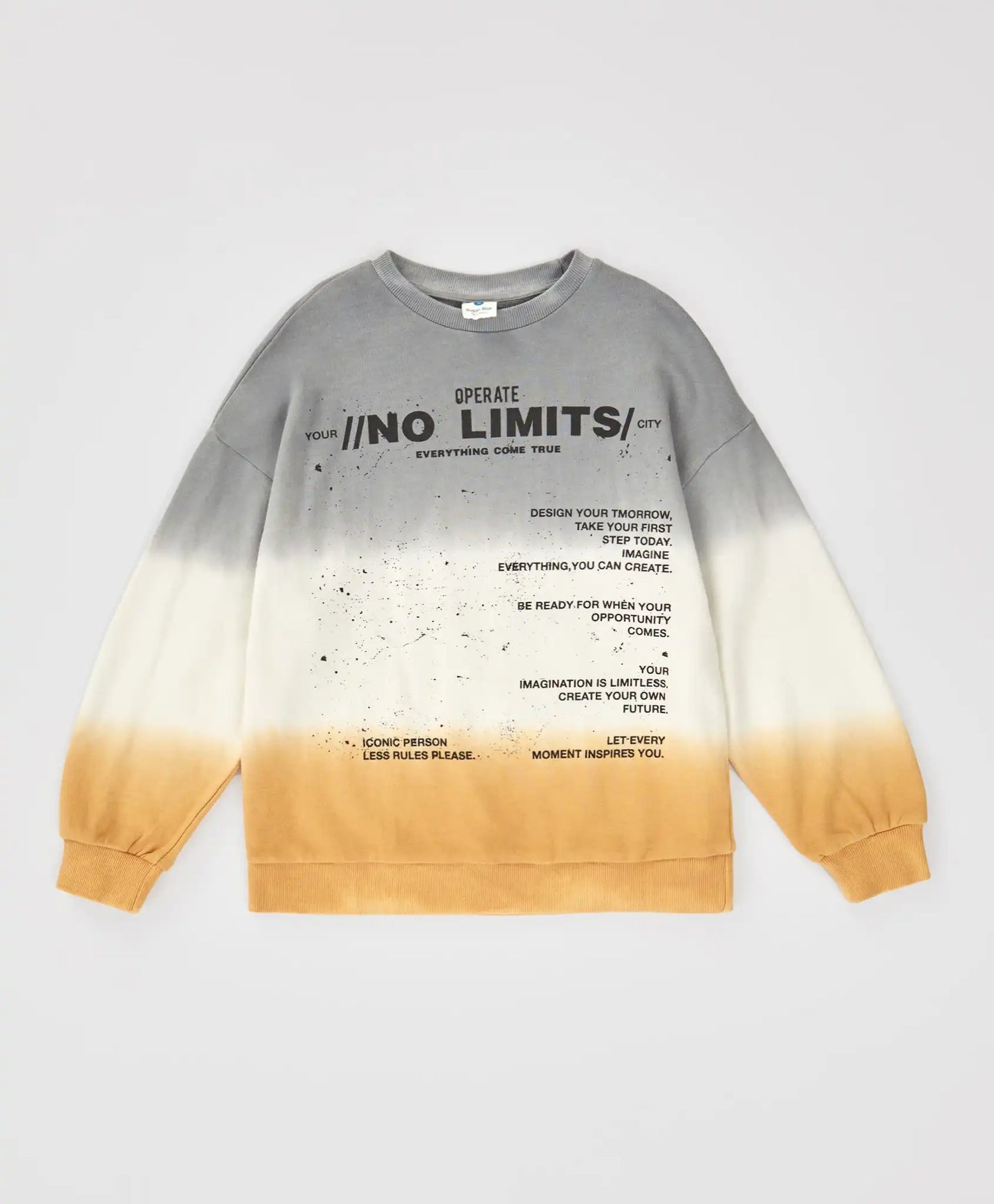 Суитшърт без цип с принт и градиент многоцветен детски Button Blue