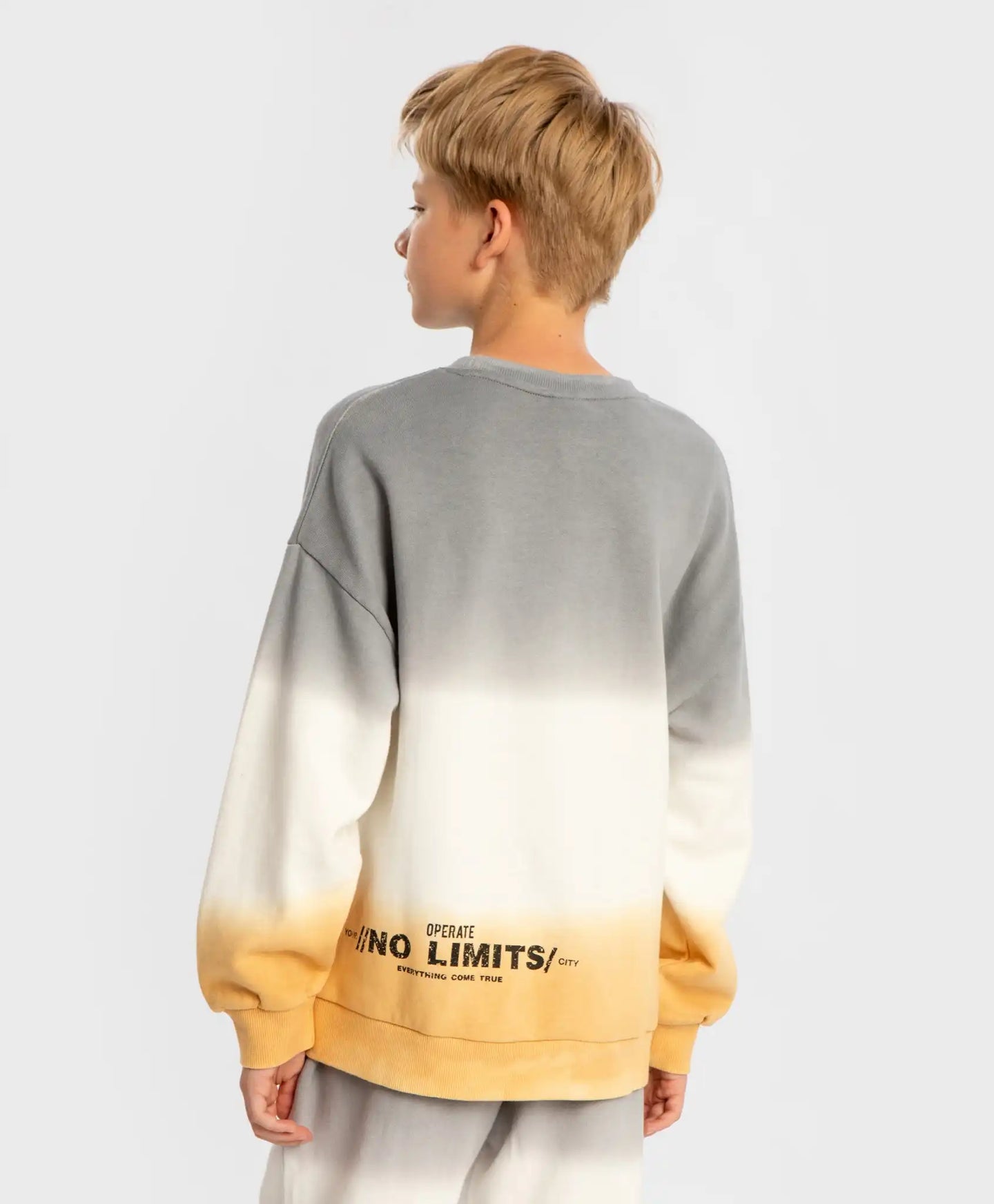 Суитшърт без цип с принт и градиент многоцветен детски Button Blue