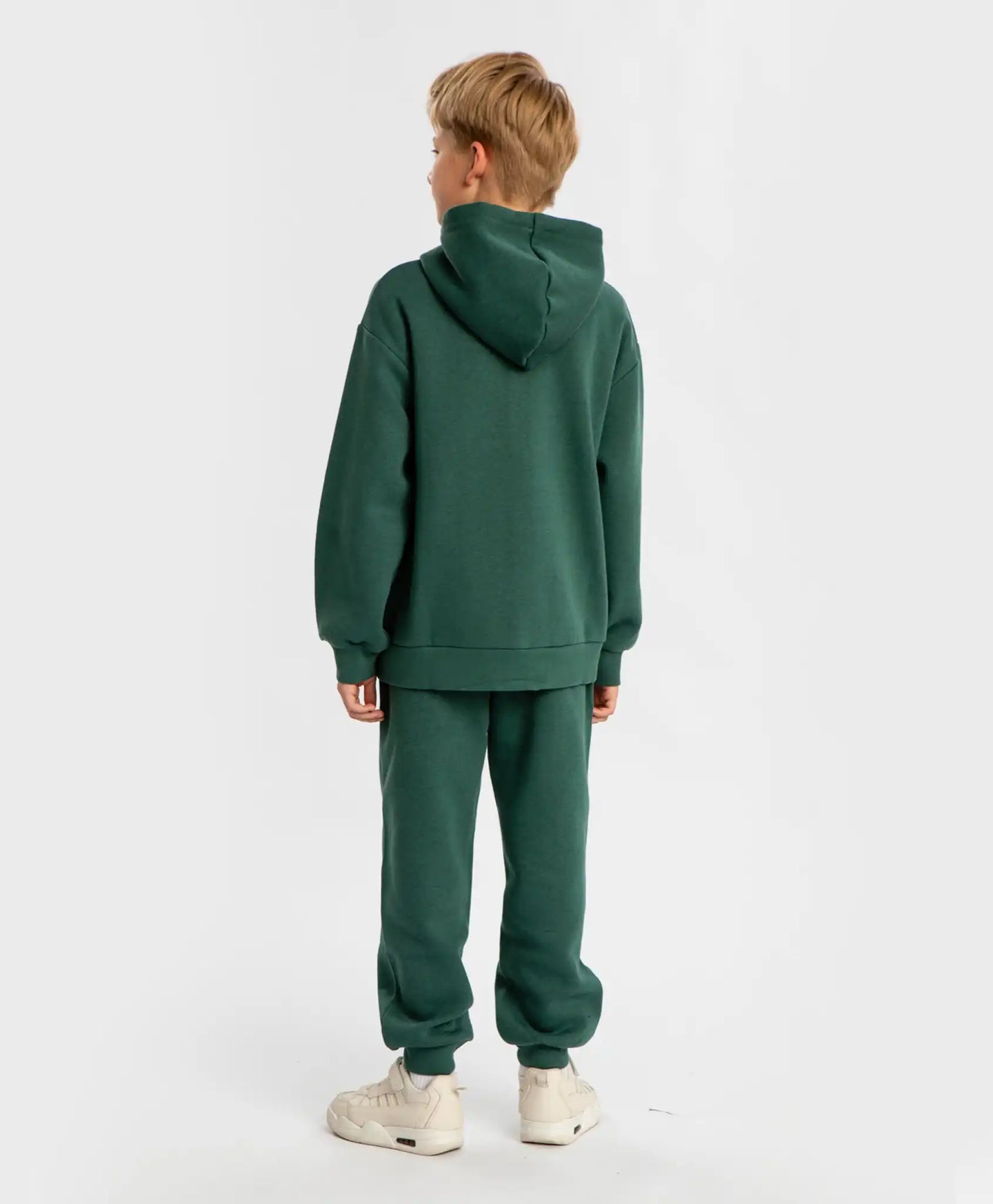 Джогъри подплатени с джобове с цип и принт зелени за момче Button Blue