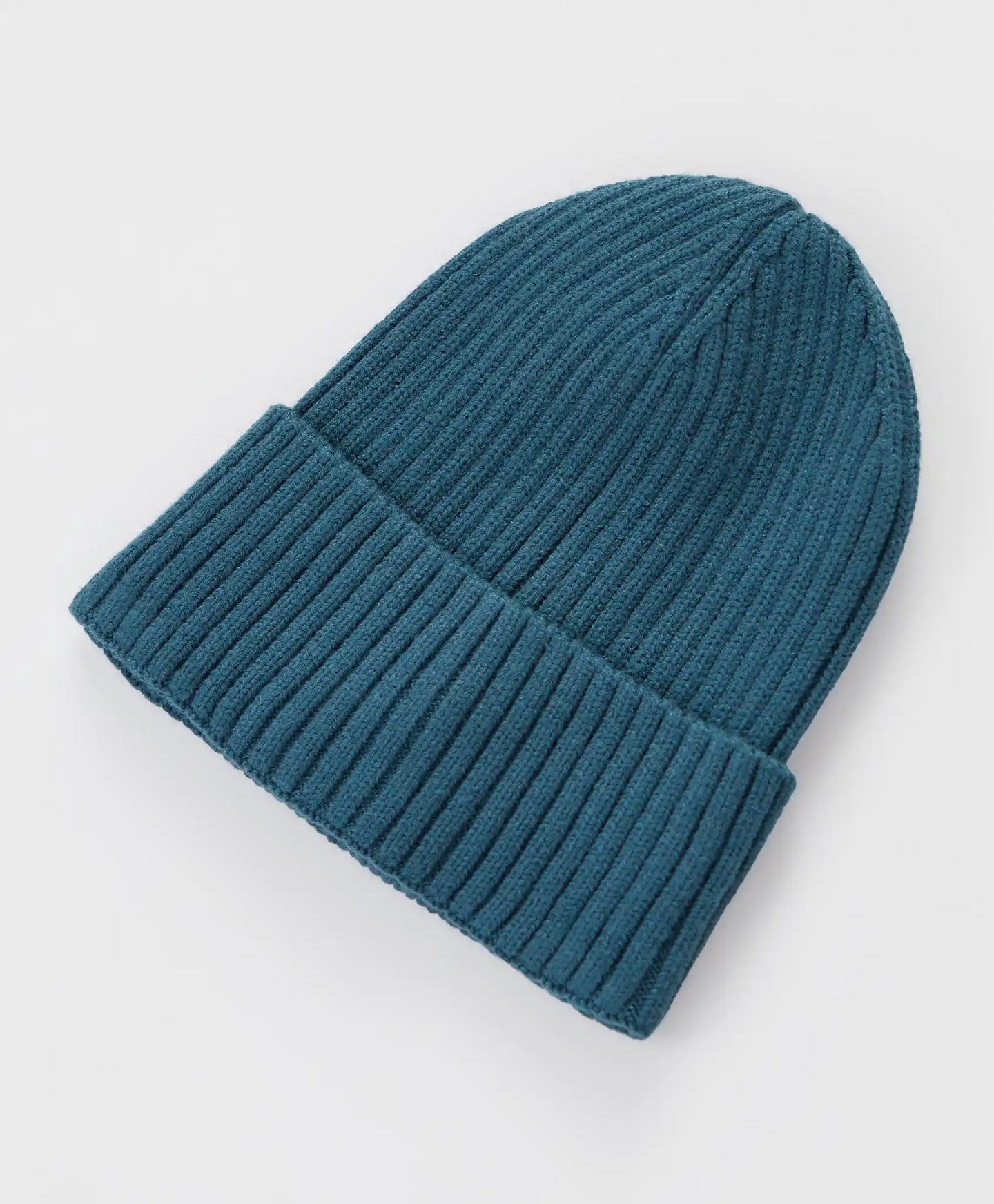 Шапка плетена с подгъв синя детска Button Blue