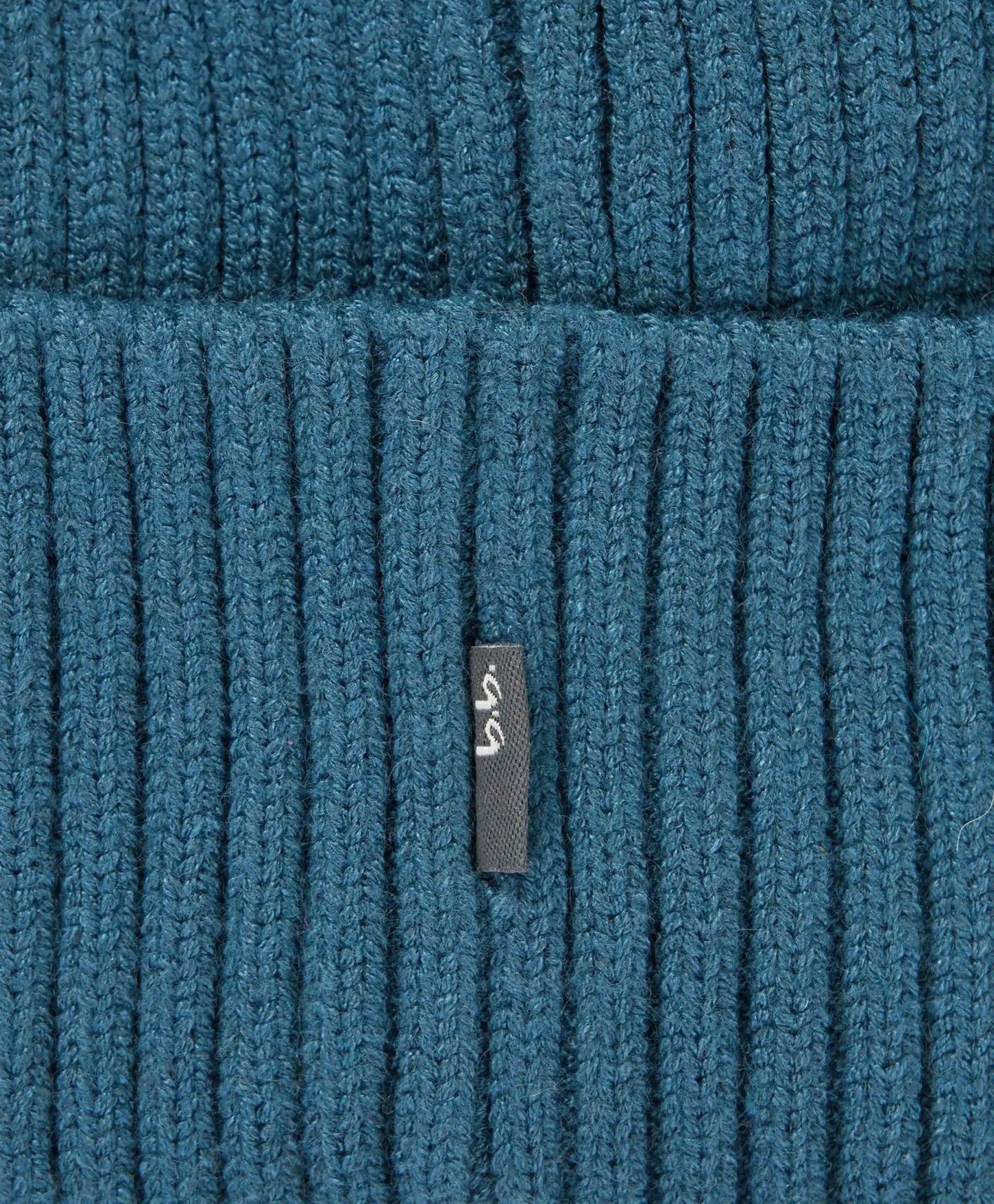 Шапка плетена с подгъв синя детска Button Blue