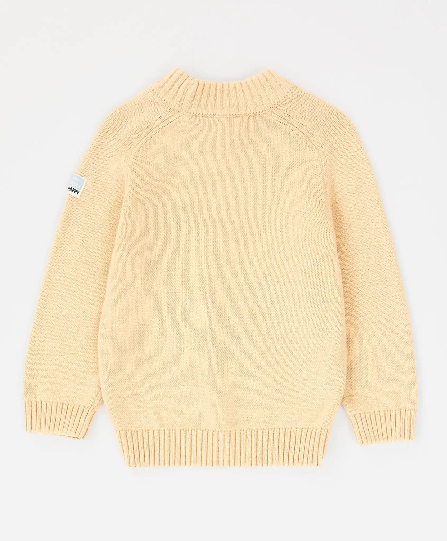 Пуловер с яка на стойка в бежов цвят за момче Button Blue