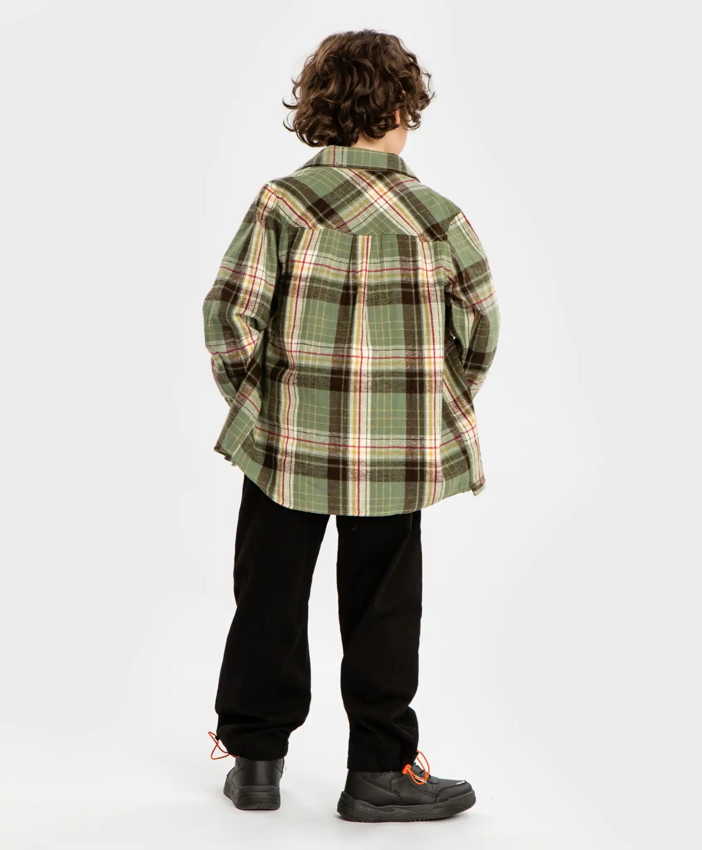 Панталони с плисета и регулиране на ширината на крачолите черни за момче Button Blue