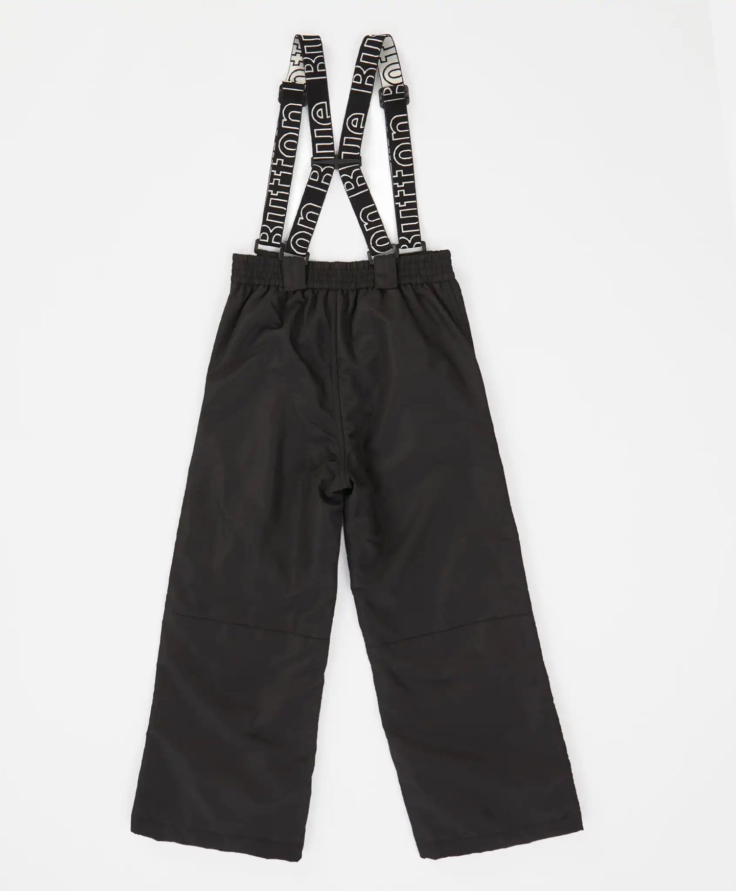 Панталони подплатени междинен сезон със свалящи се тиранти черни детски Button Blue