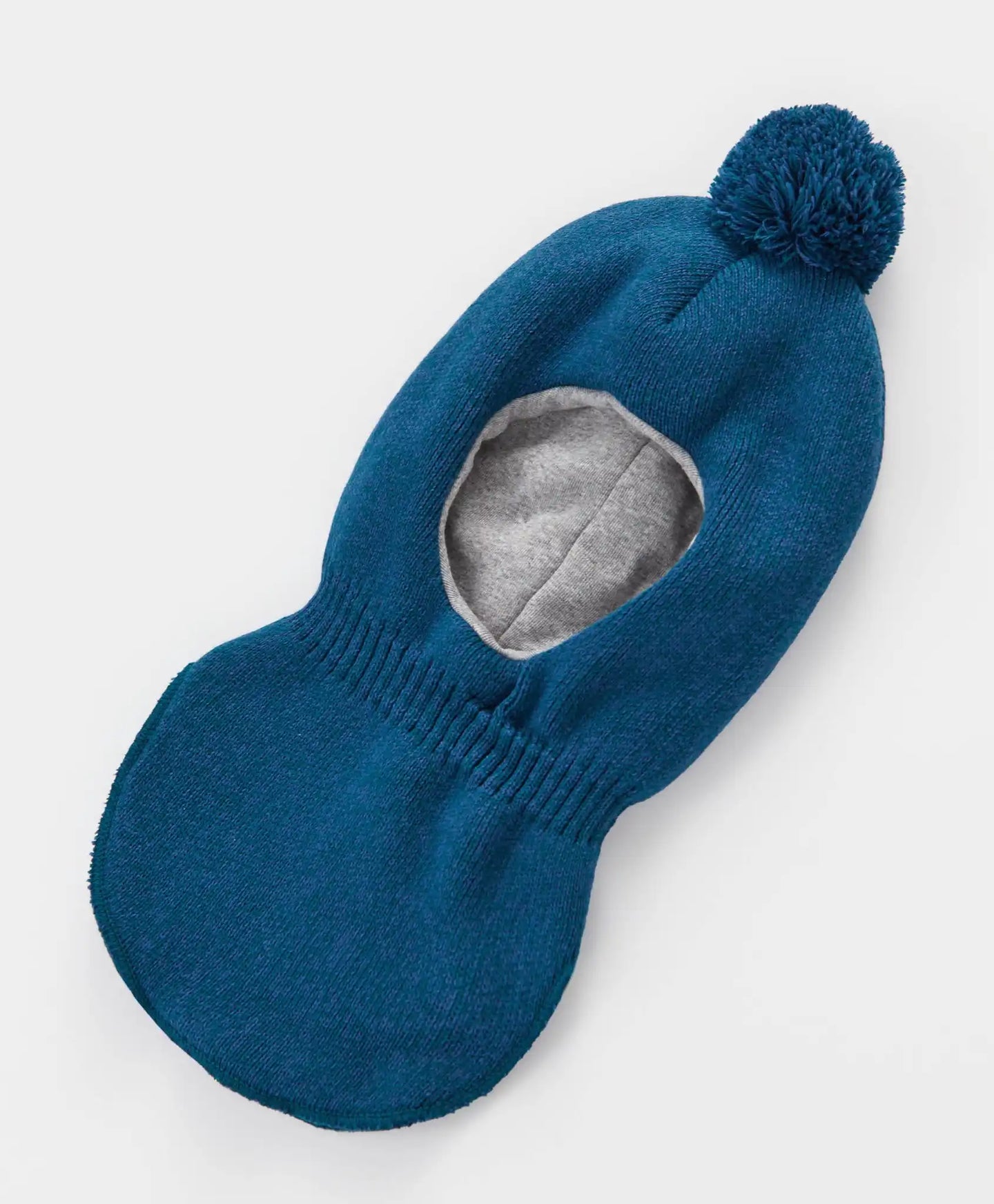 Балаклава подплатена с помпон синя детска Button Blue