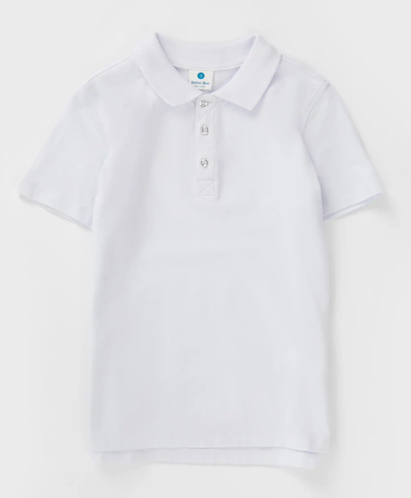 Поло тениска от пике бяла Button Blue