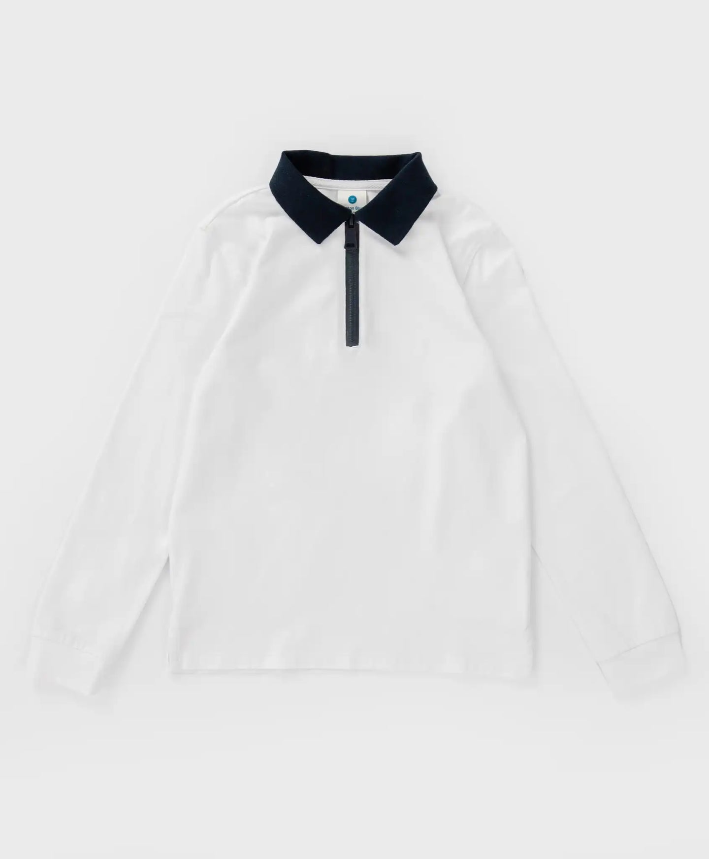 Поло тениска с яка и цип бяла Button Blue