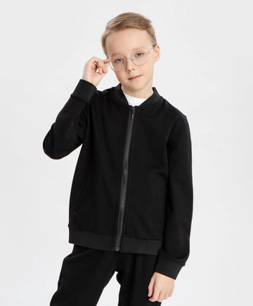 Суичър-бомбер с цип черен Button Blue