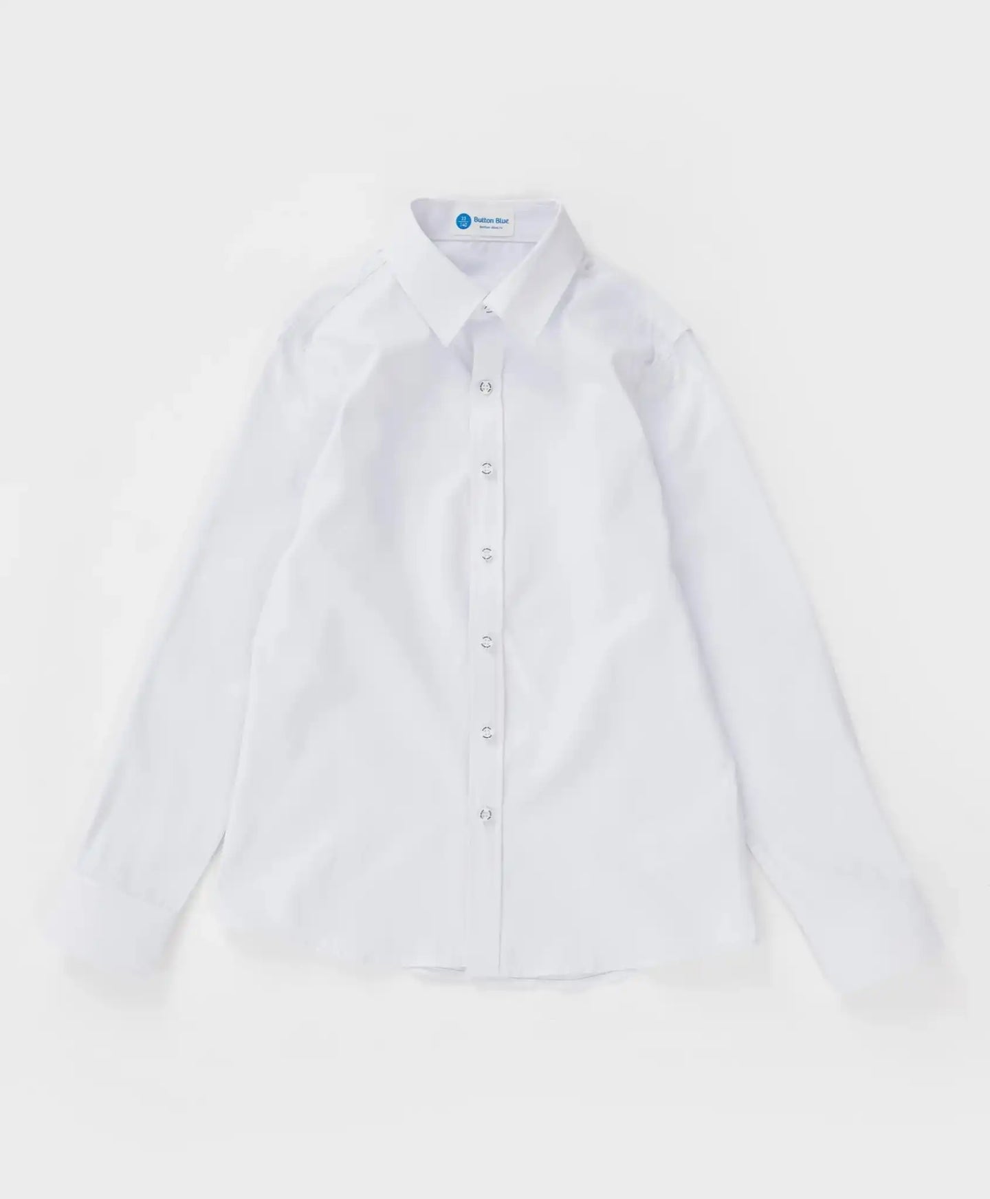 Риза с обли подгъвки бяла Button Blue