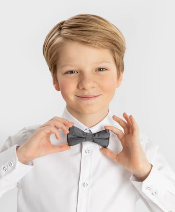 Папийонка с геометричен принт сив Button Blue