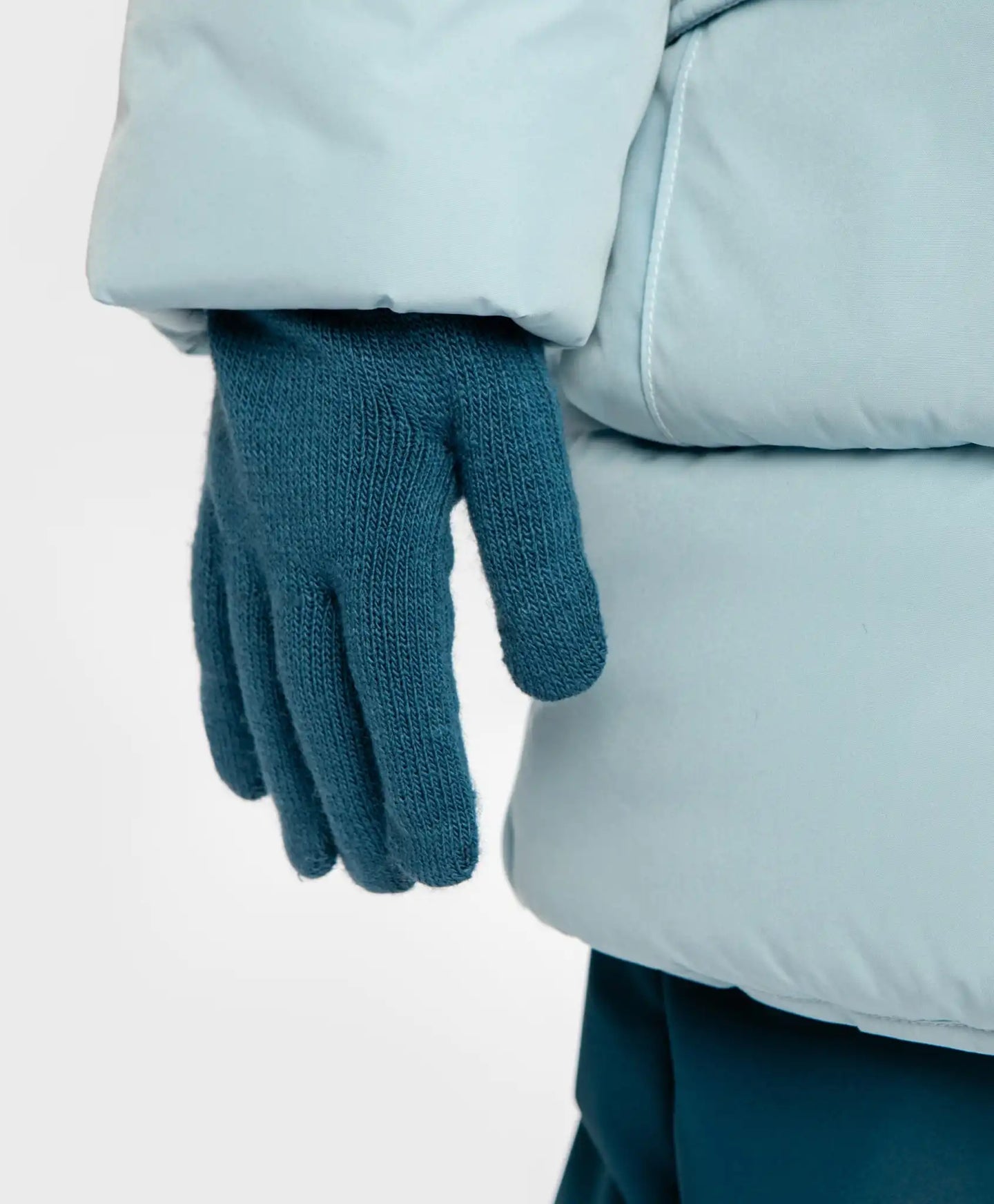 Ръкавици плетени сини детски Button Blue