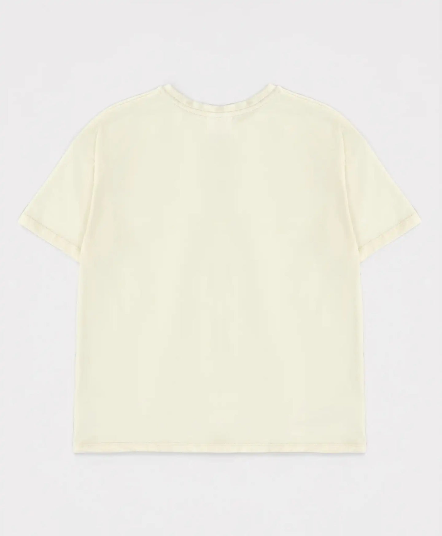 Тениска базова с къс ръкав и принт кремава детска Button Blue