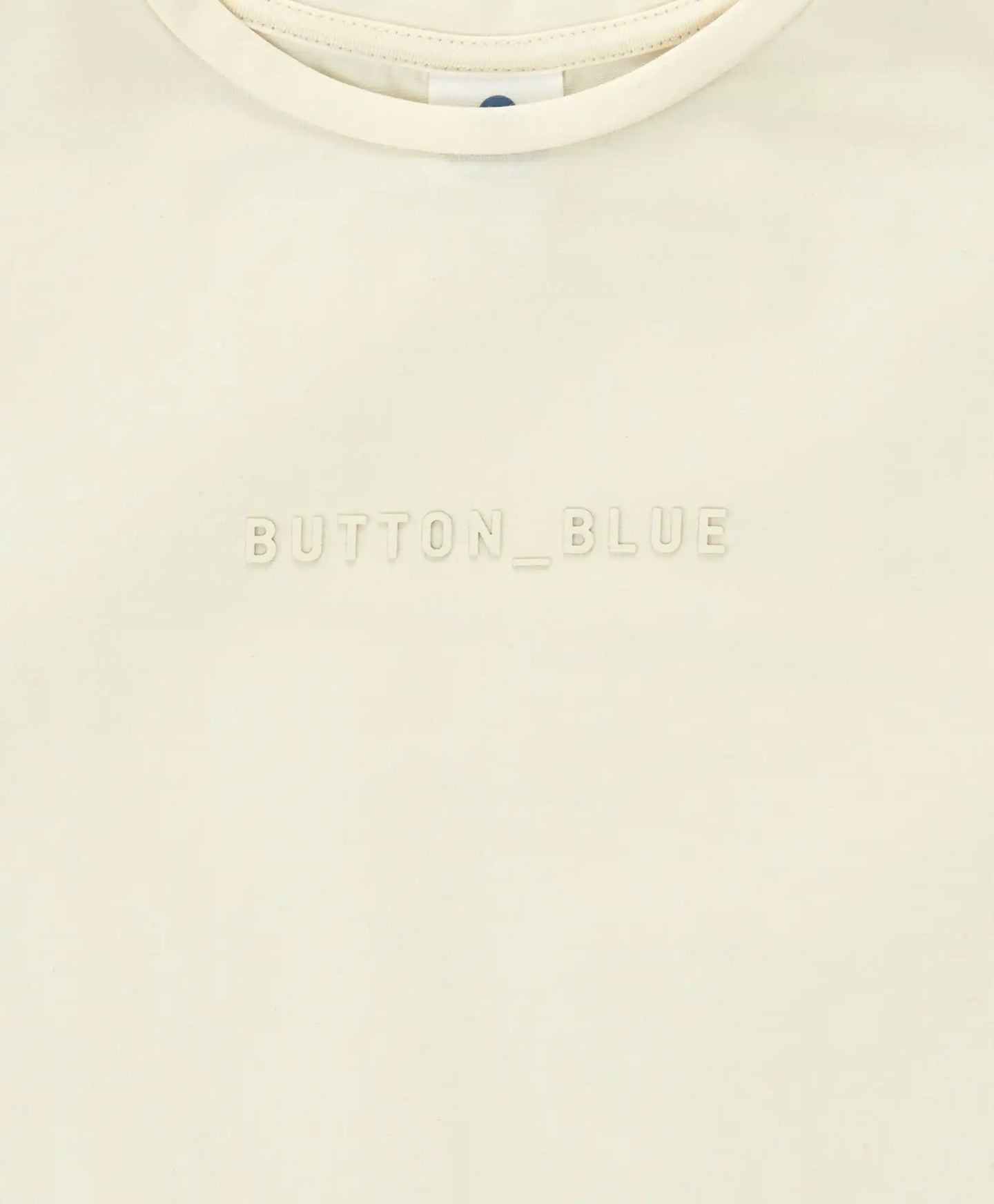 Тениска базова с къс ръкав и принт кремава детска Button Blue