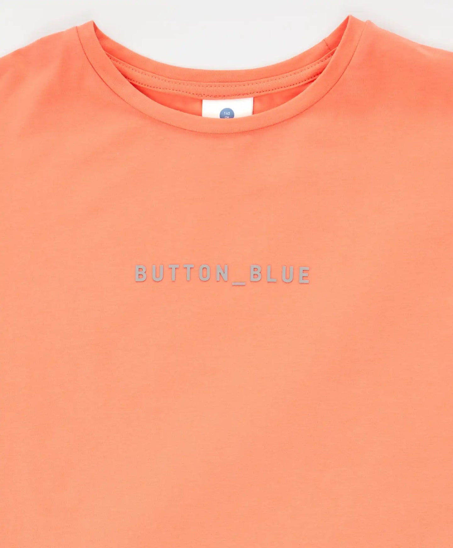 Тениска базова с къс ръкав и принт коралова детска Button Blue