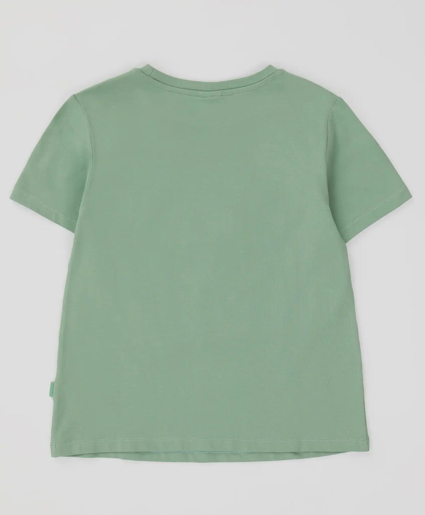 Тениска с къс ръкав и релефен принт зелена за момиче Button Blue