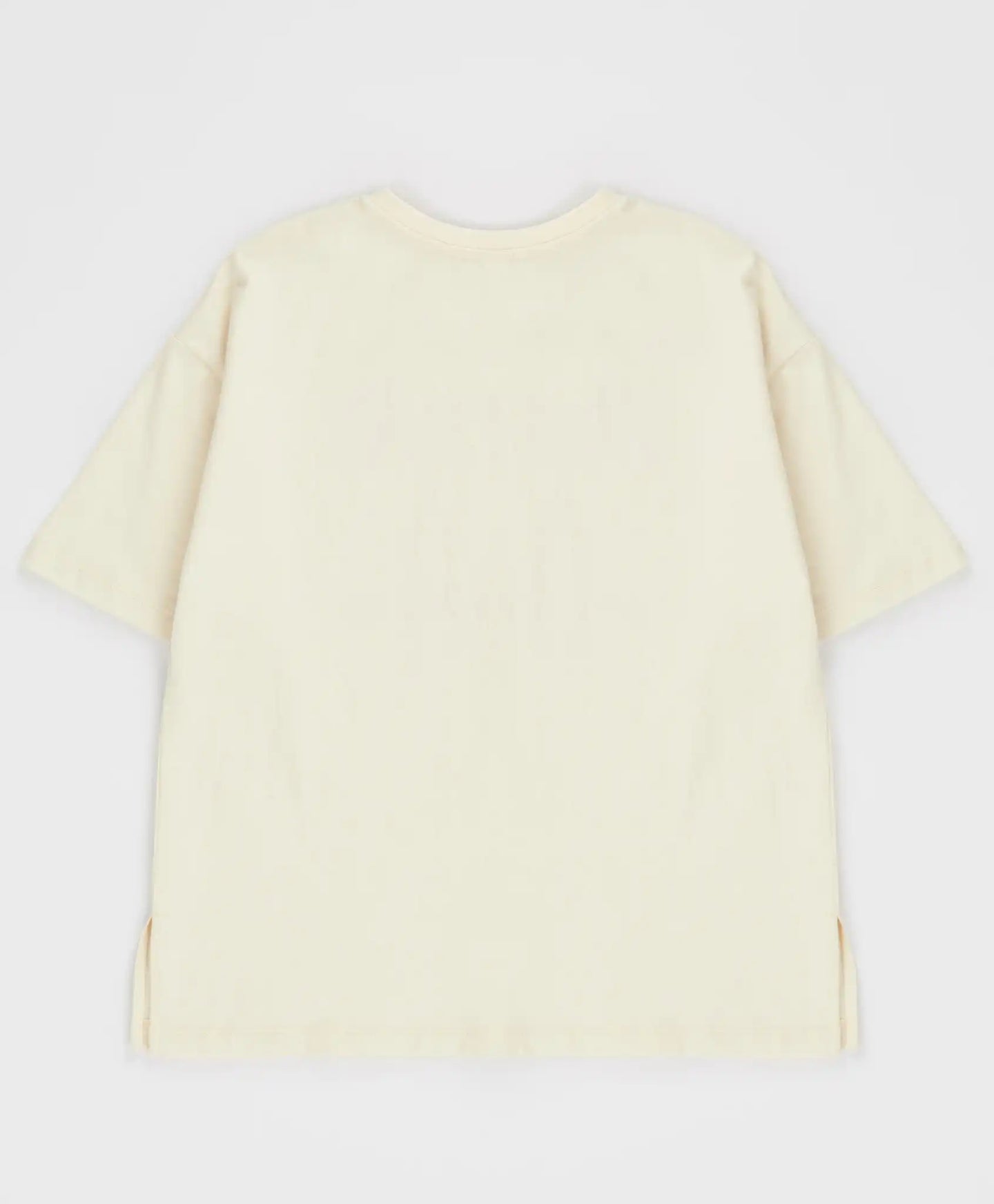 Тениска с къс ръкав и принт кремава за момиче Button Blue