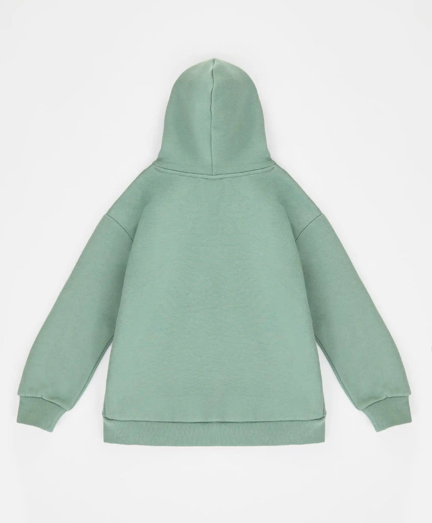 Суитшърт оверсайз с качулка и принт зелен за момиче Button Blue