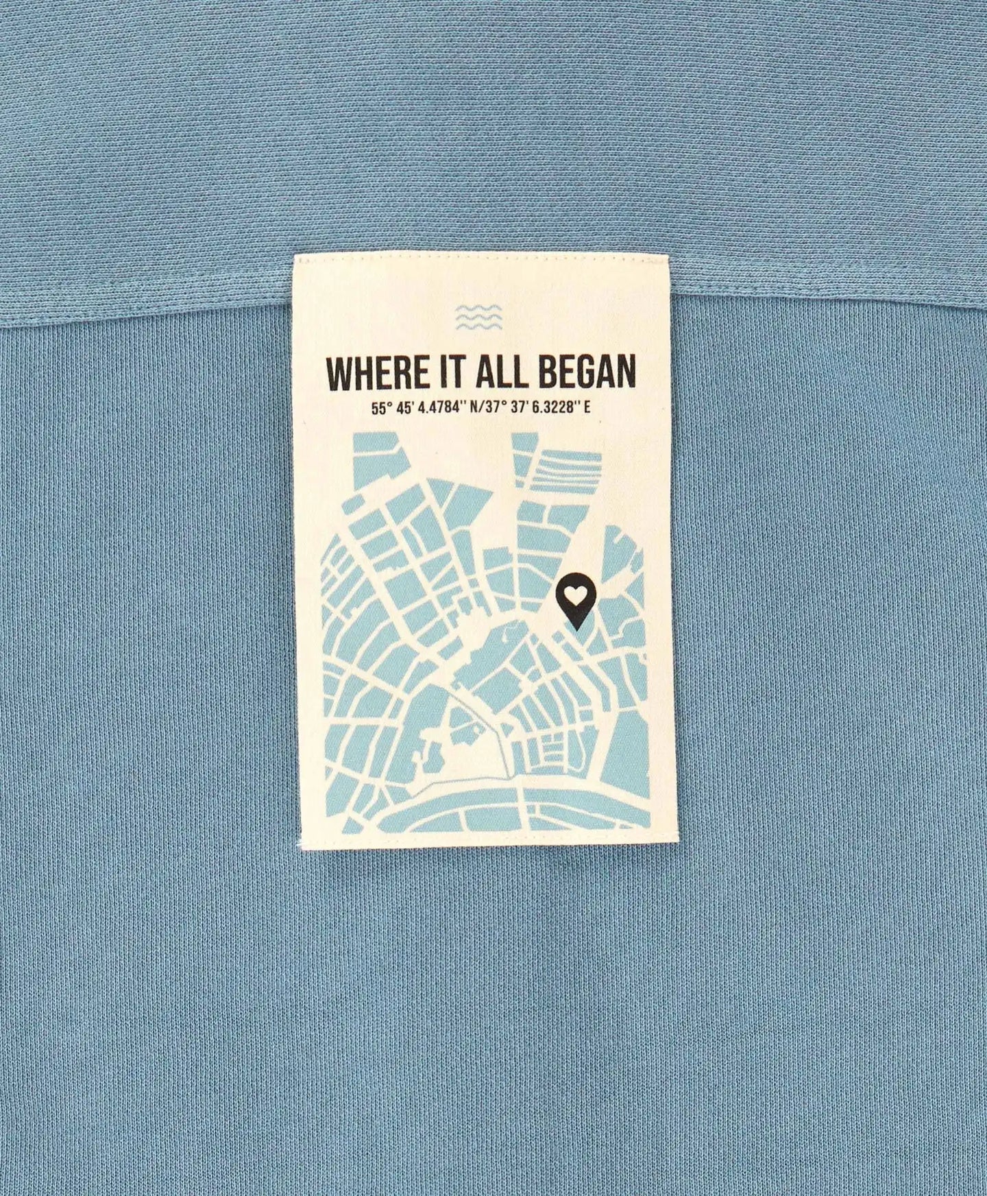 Худи оверсайз с копчета, качулка и ефект на изтъркване синьо детско Button Blue