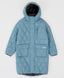 Палто междинен сезон капитонирано с качулка и големи джобове синьо за момиче Button Blue