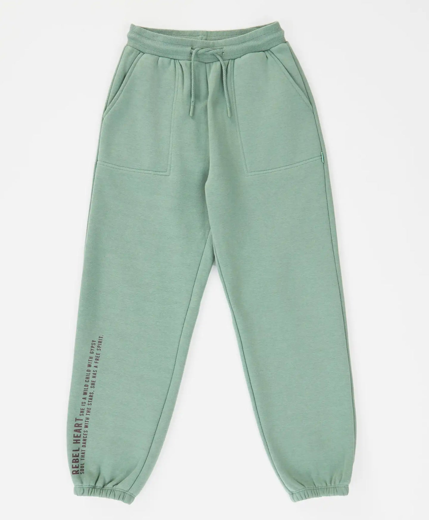 Джогъри подплатени с ластичен колан и принт зелени за момиче Button Blue