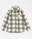 Риза с копчета, фланелена, на каре с откопчана яка сива за момиче Button Blue