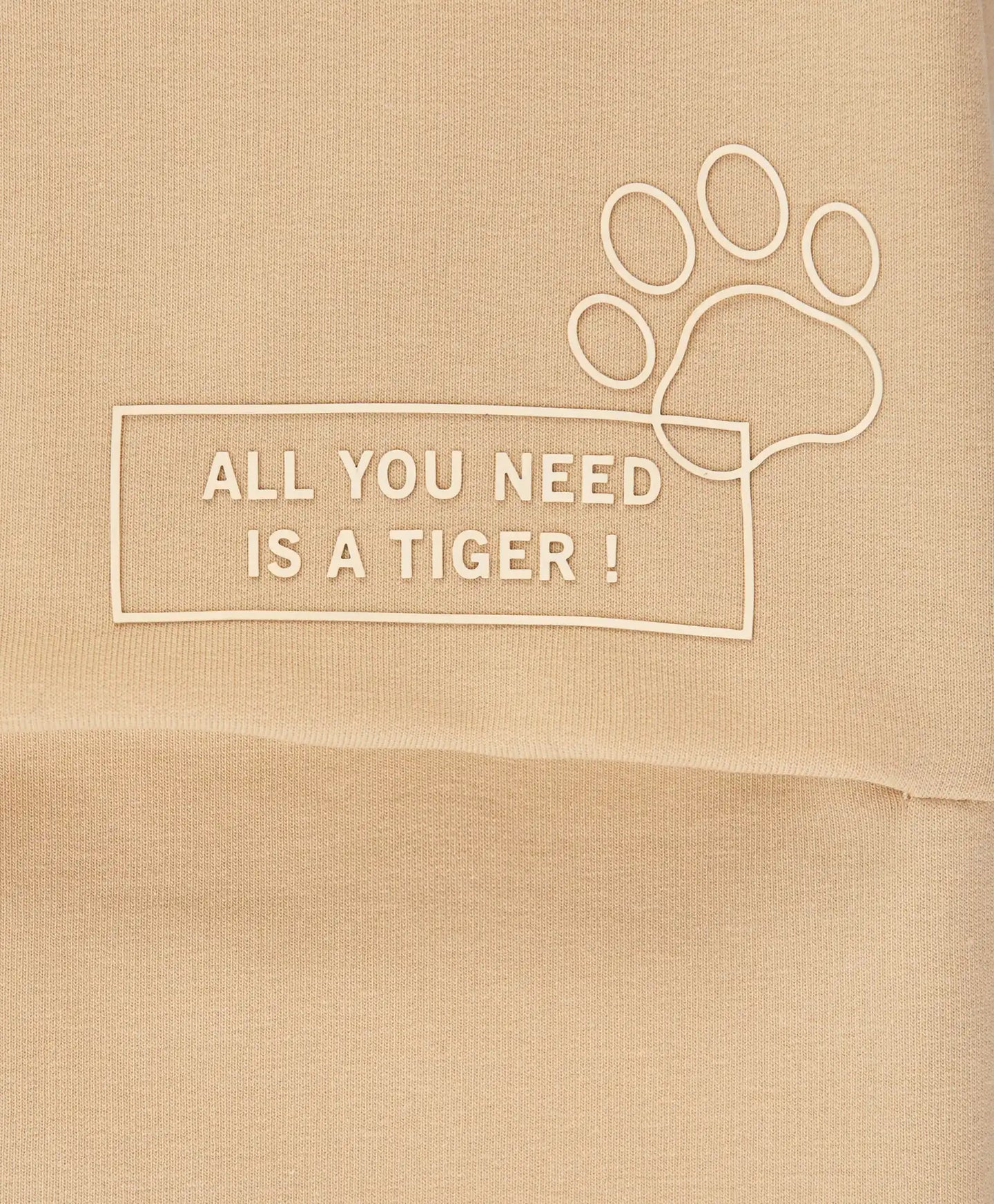 Джогъри с плисета на колената, ластичен колан и принт бежови за момиче Button Blue