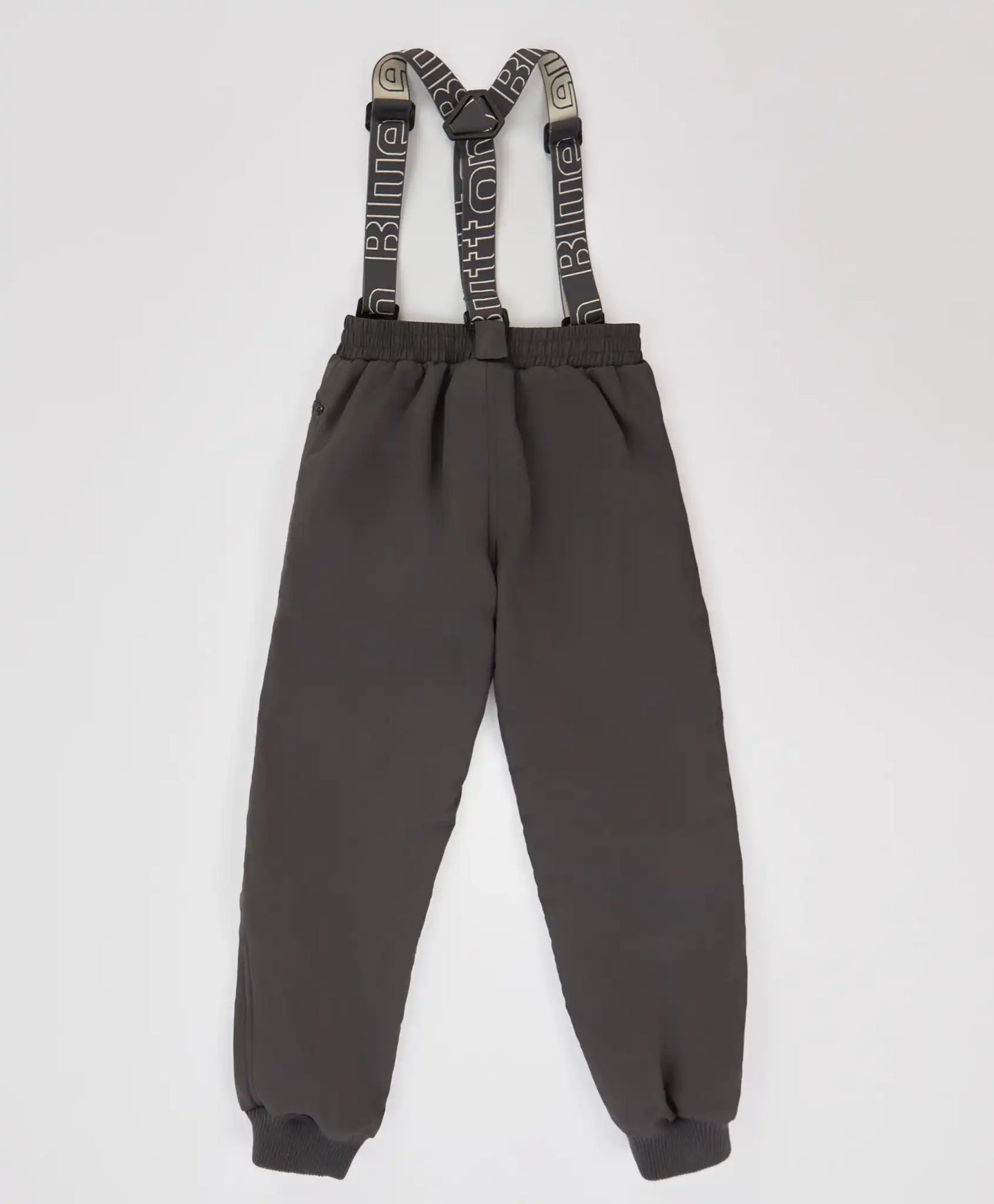 Панталони подплатени междинен сезон със свалящи се тиранти водоустойчиви сиви детски Button Blue