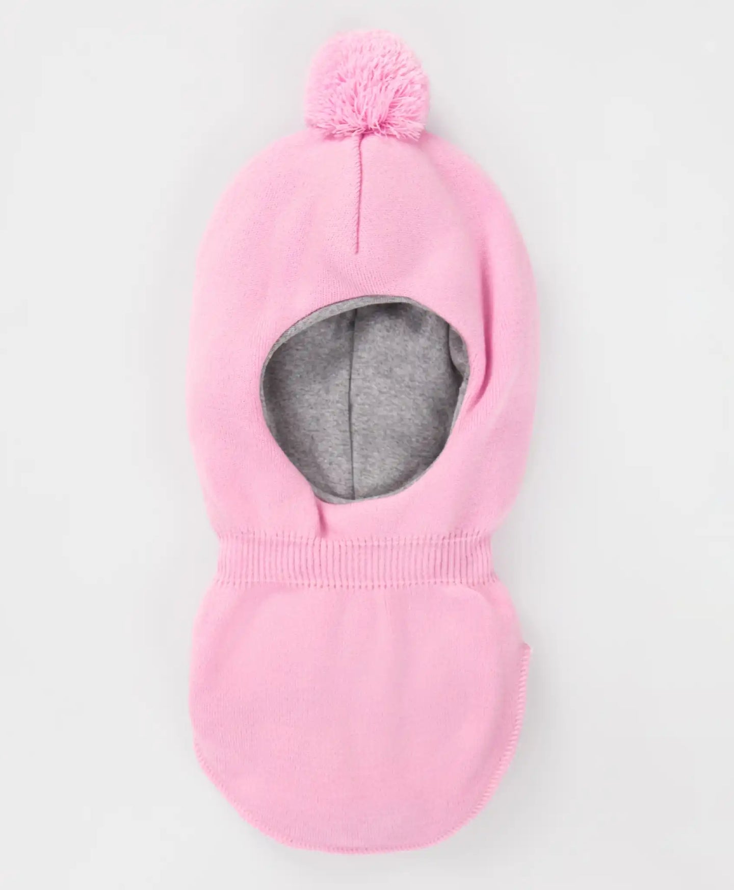 Балаклава подплатена с помпон розова за момиче Button Blue