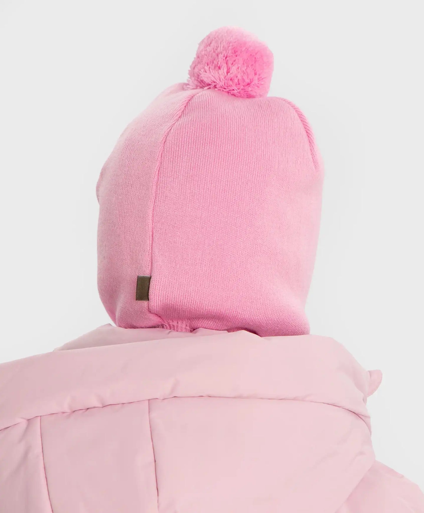 Балаклава подплатена с помпон розова за момиче Button Blue