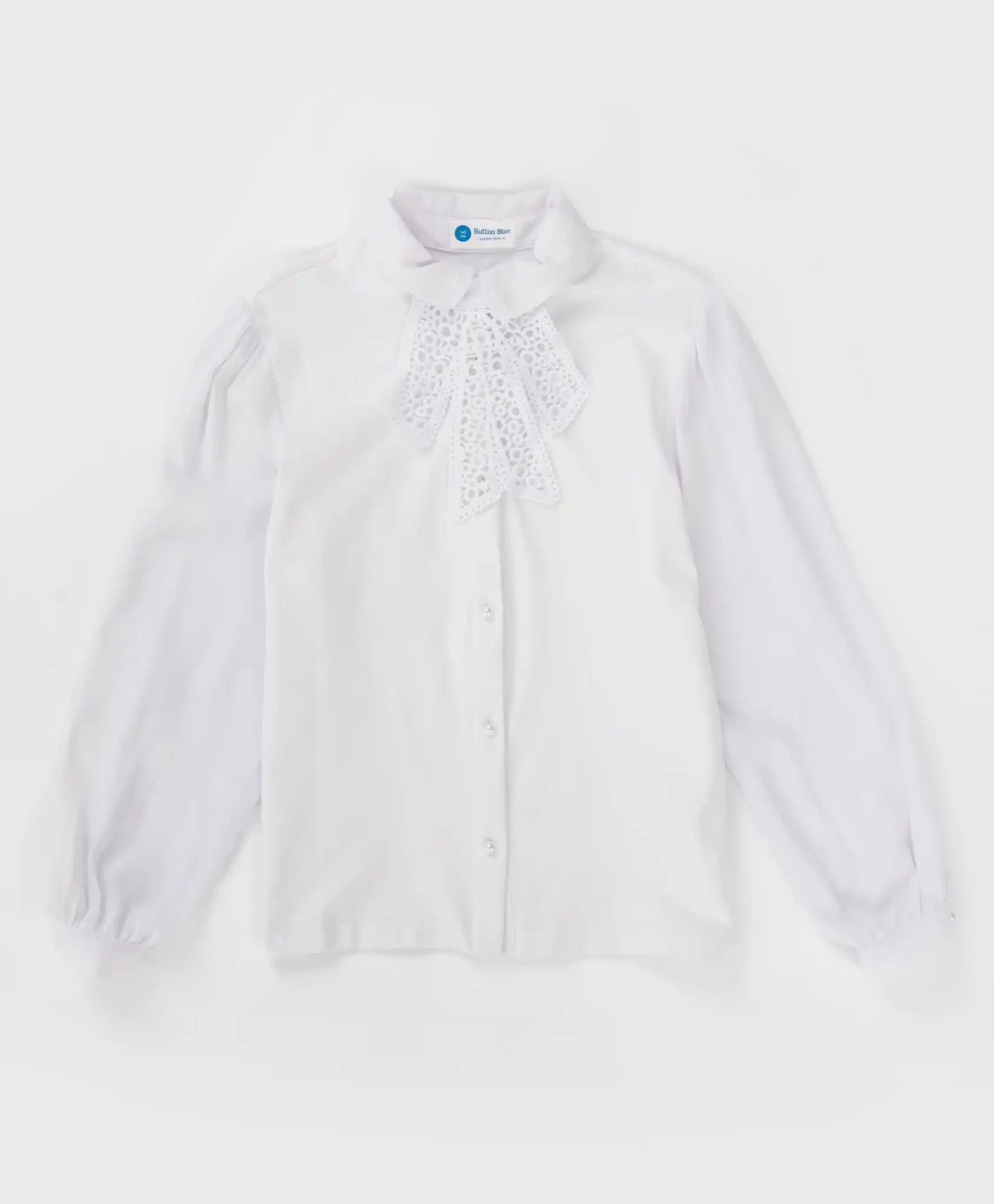 Блуза комбинирана със свалящ се бант бежова Button Blue