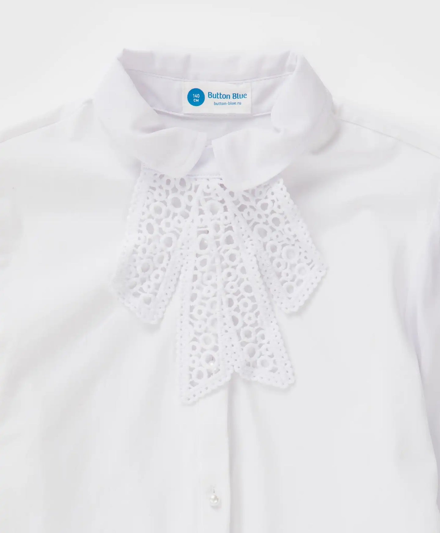 Блуза комбинирана със свалящ се бант бежова Button Blue