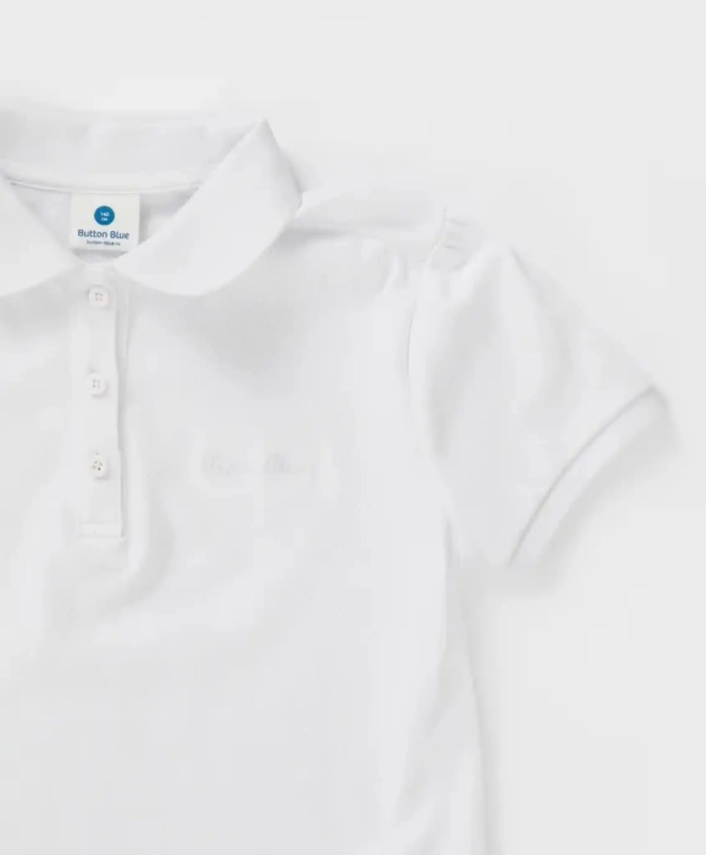 Поло тениска с яка и къс ръкав бяла Button Blue