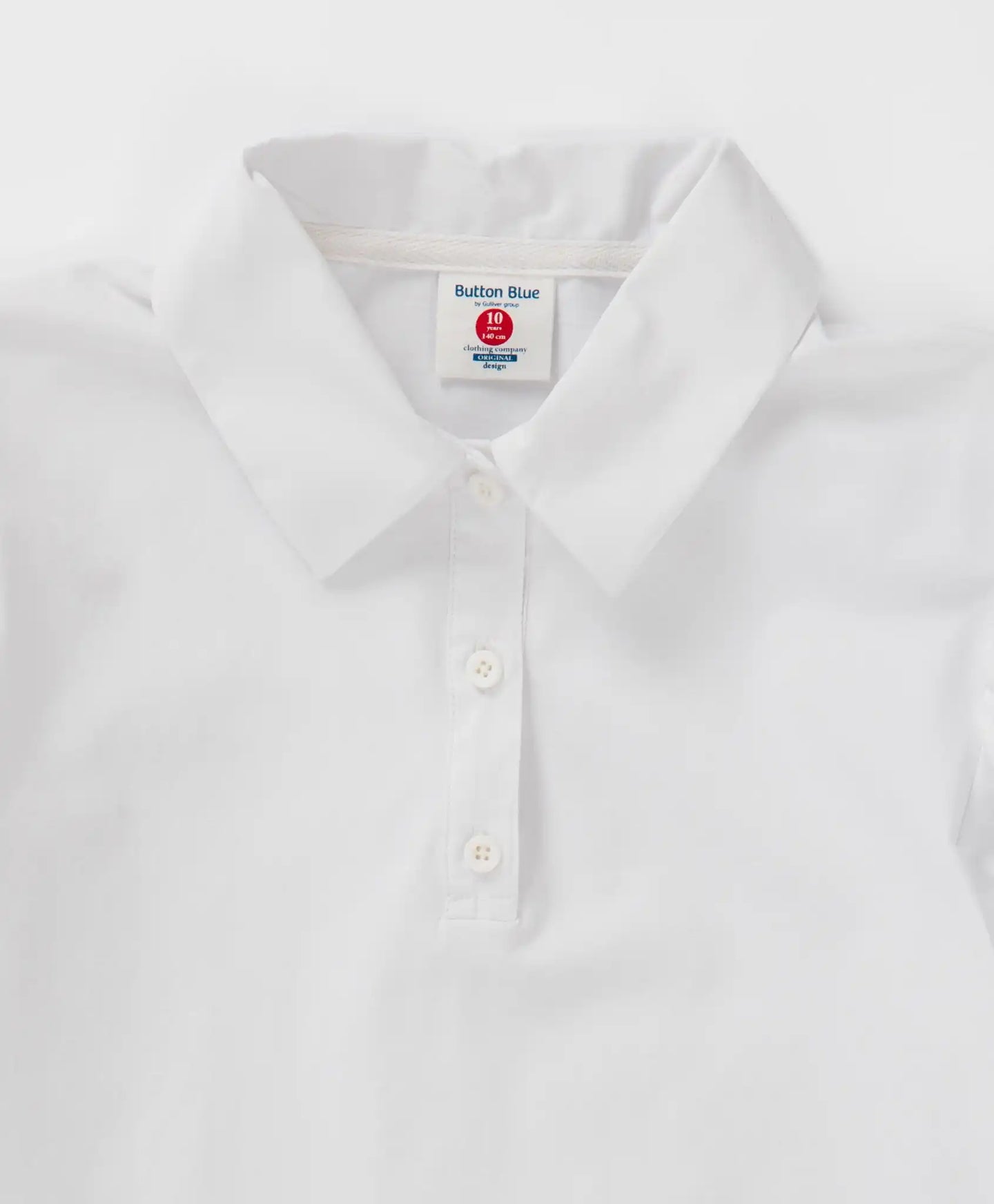 Блуза с къси ръкави буфан бяла Button Blue