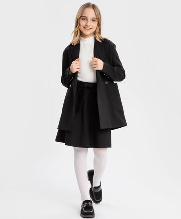 Оверсайз двуредно сако с джобове черно Button Blue