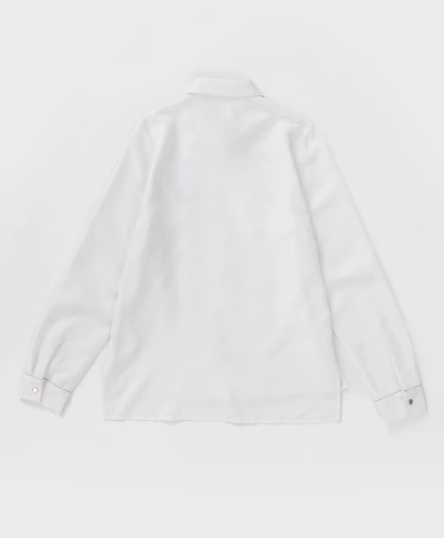 Блуза с дантела и яка бяла Button Blue