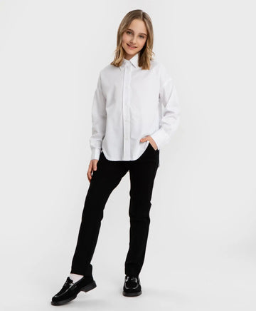 Класически панталони с притиснати ръбове черни Button Blue