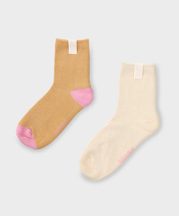 Комплект от два чифта високи чорапи многоцветни за момиче Button Blue