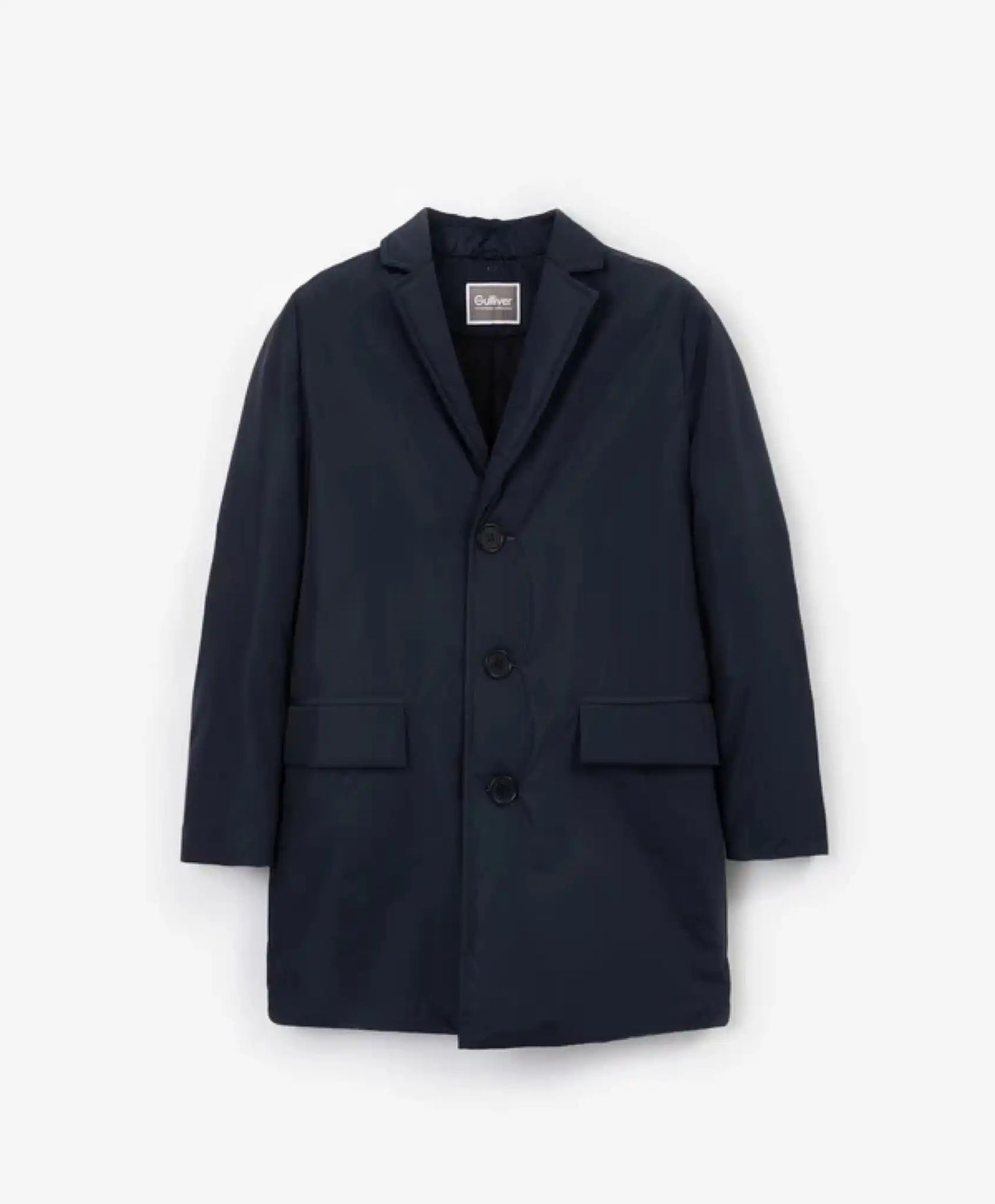 Палто от водоотблъскващ плат с подвижна манишка с качулка синьо за момче Gulliver