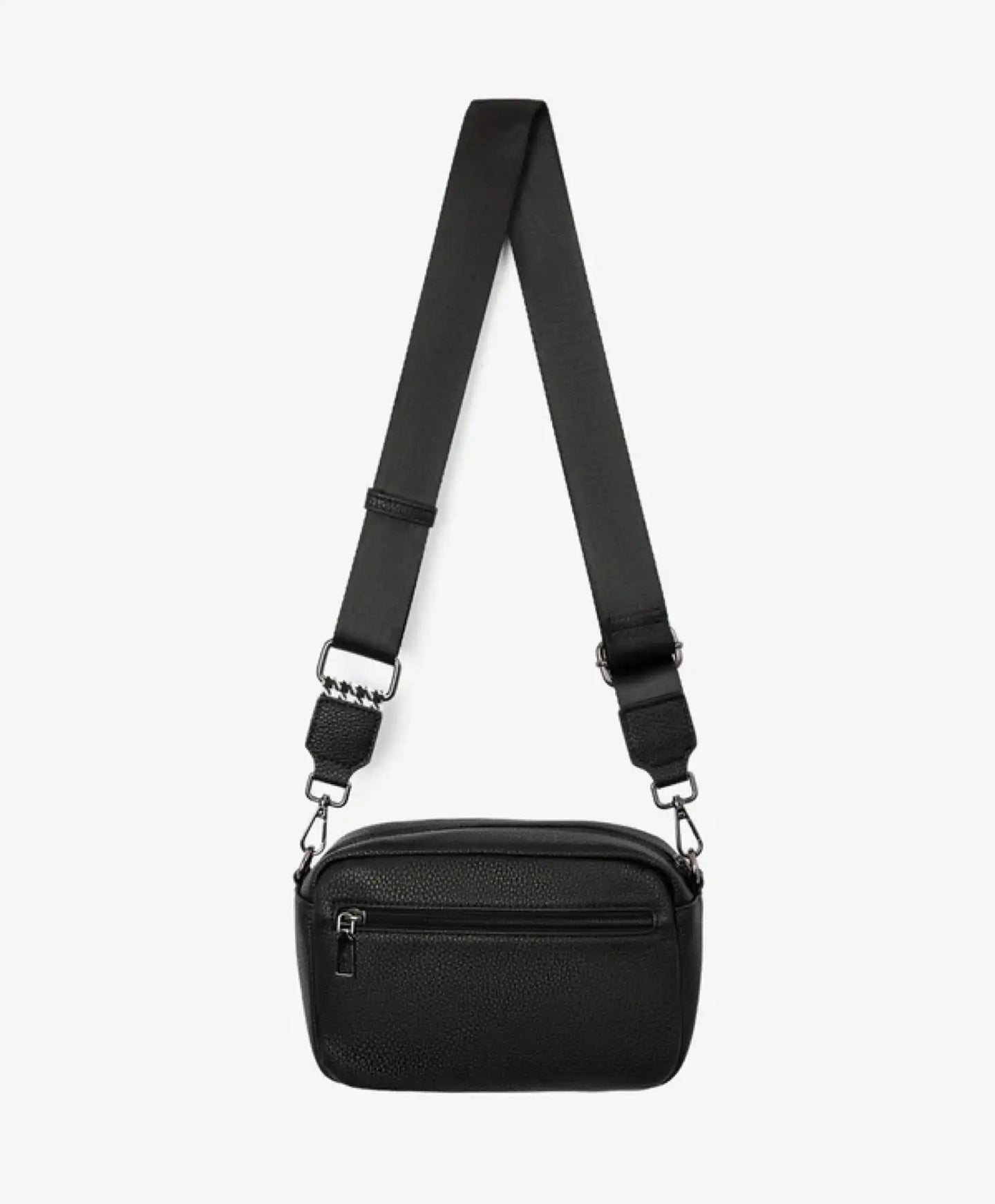 Крос-боди чанта с контрастни детайли, черна за момиче Gulliver