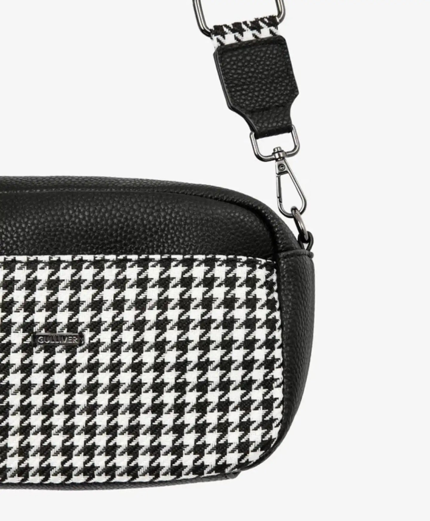 Крос-боди чанта с контрастни детайли, черна за момиче Gulliver