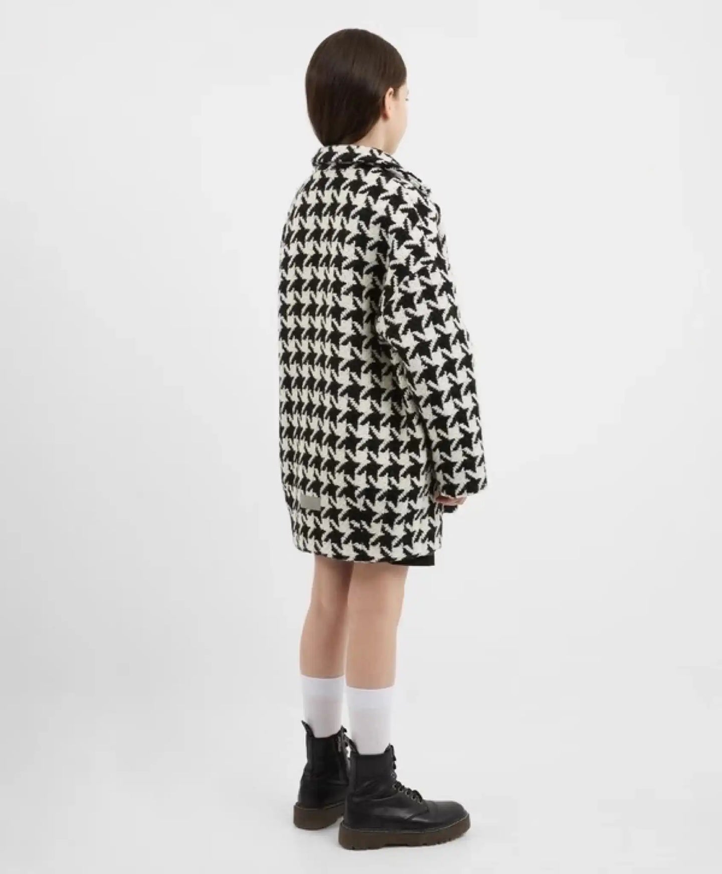 Палто с шарка "пие-де-пул", черно-бяло за момиче Gulliver