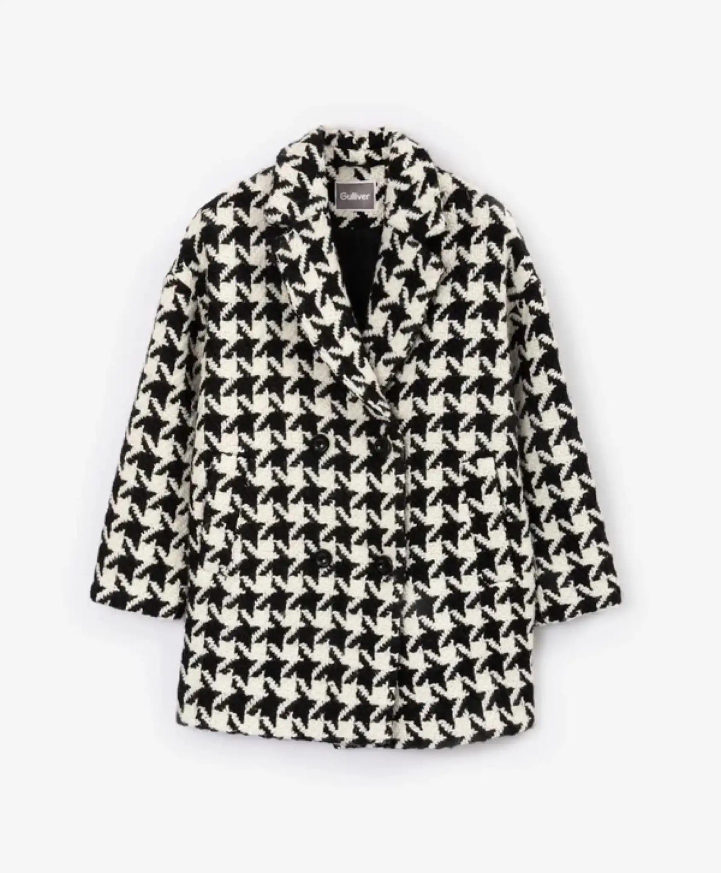Палто с шарка "пие-де-пул", черно-бяло за момиче Gulliver