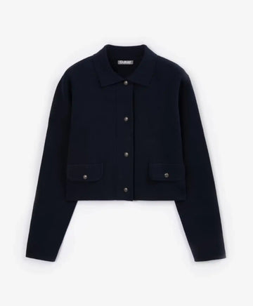 Плетено яке със закопчаване с метални копчета, синьо за момиче Gulliver