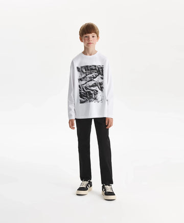 Панталон чинос за момче стеснен надолу, черен Gulliver