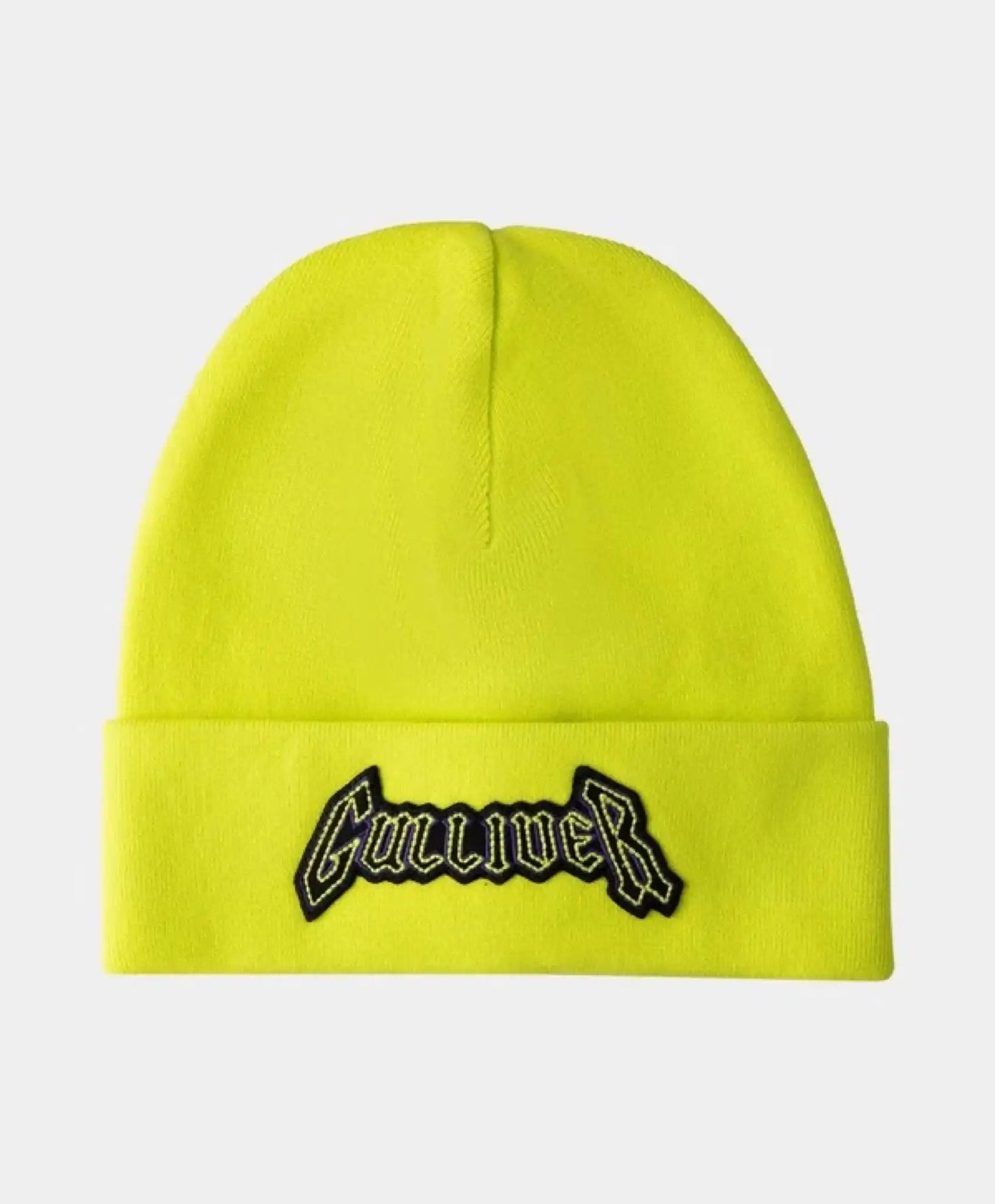 Жълта плетена шапка с надпис Gulliver