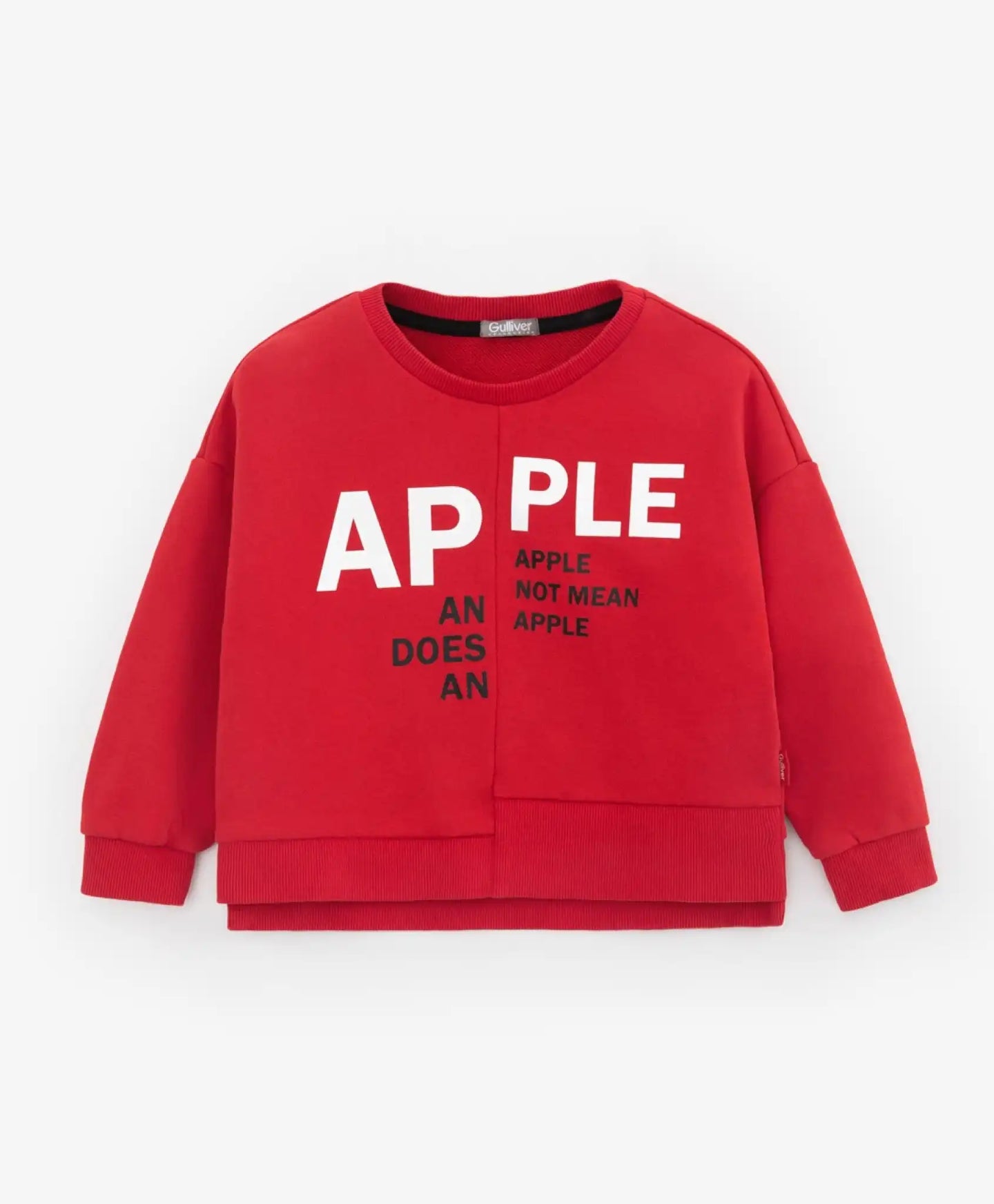 Суичър с асиметрична щампа червен Gulliver