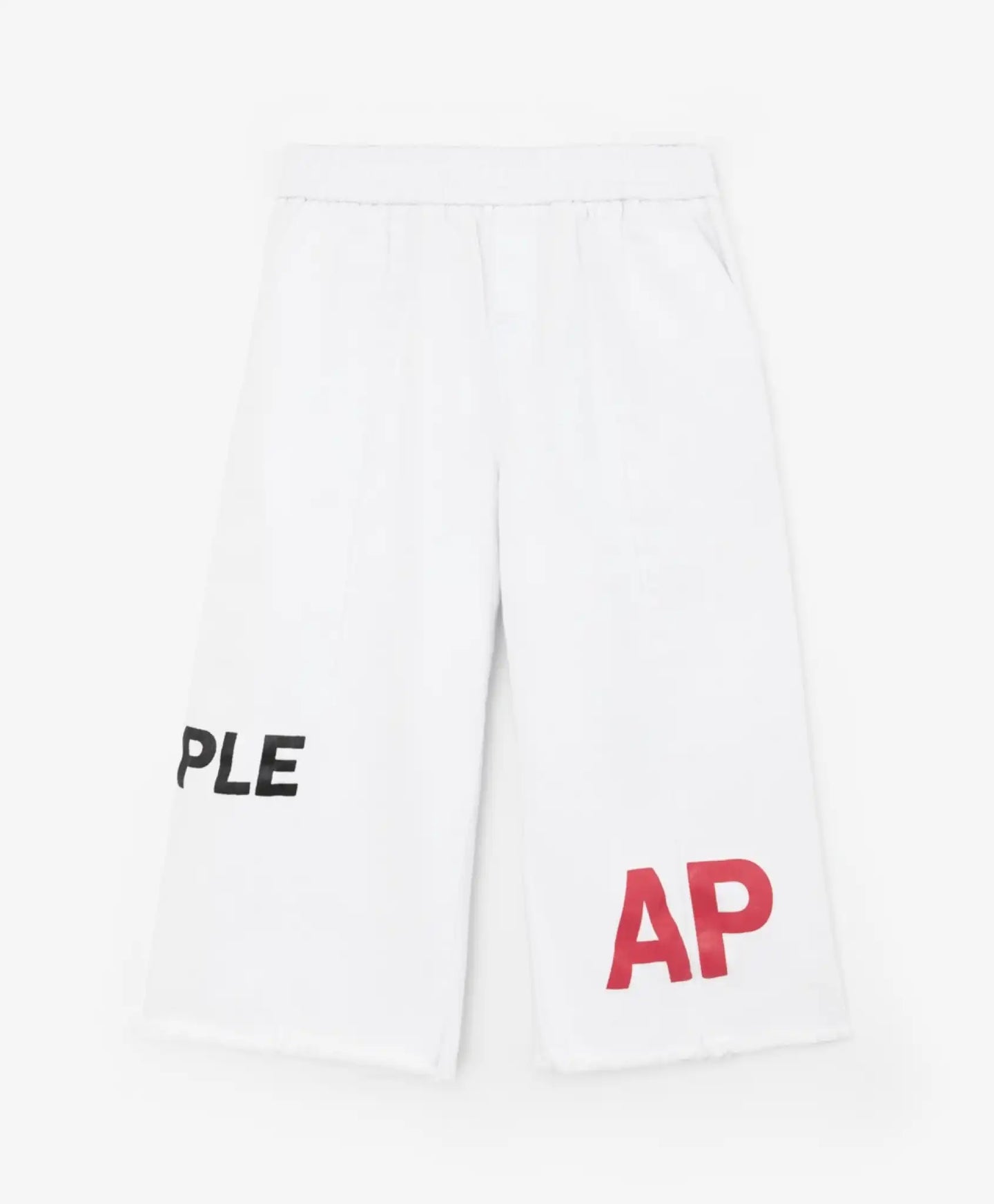 Дънки с широки крачоли с типографски принт бял Gulliver