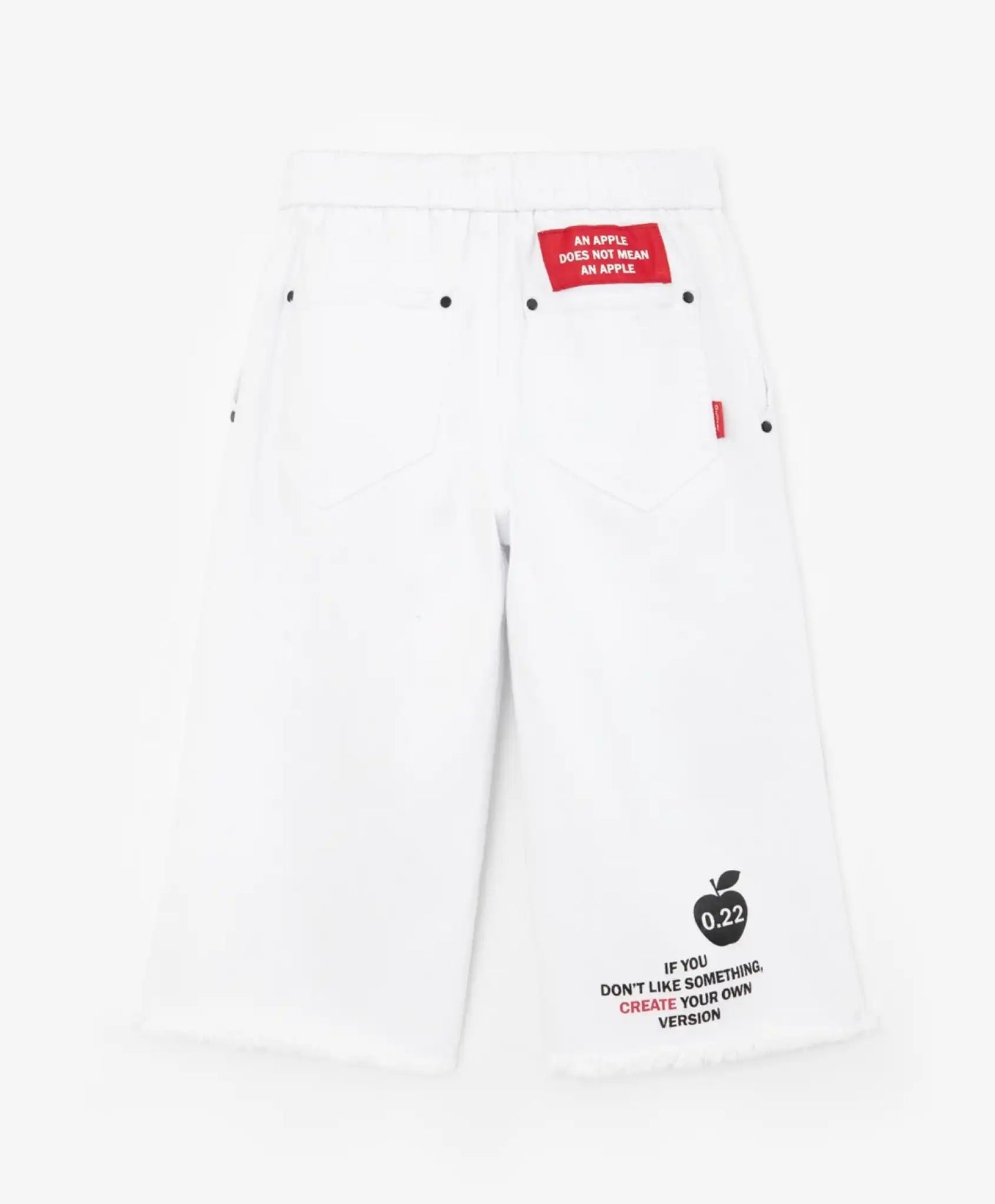 Дънки с широки крачоли с типографски принт бял Gulliver